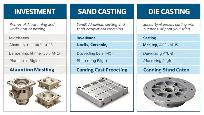 Comparison chart of casting methods
