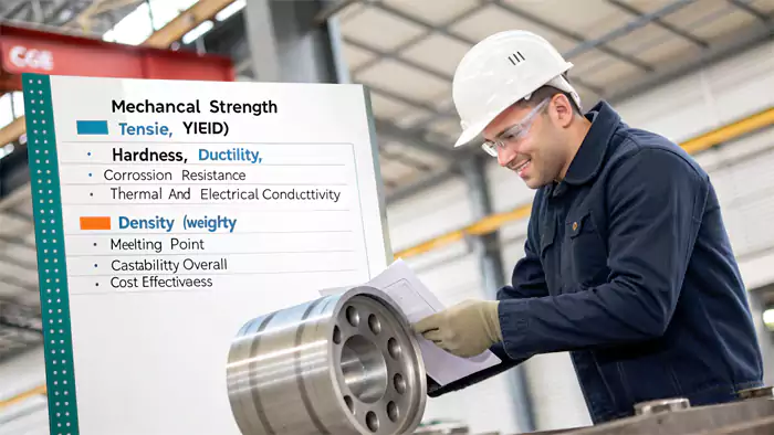 Chart or infographic displaying key material properties relevant to die casting alloys
