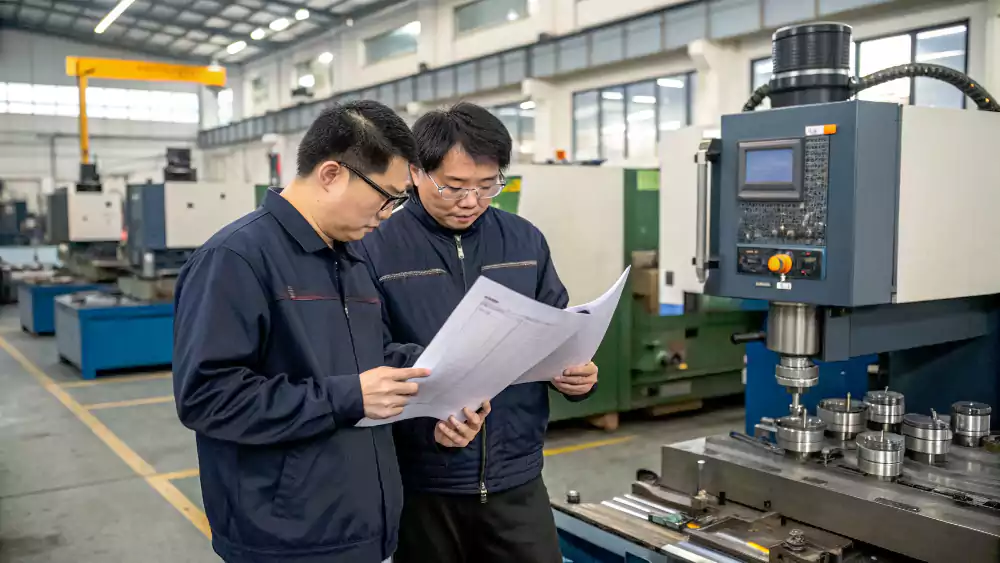 An engineer comparing the spec sheets of two different CNC spindles