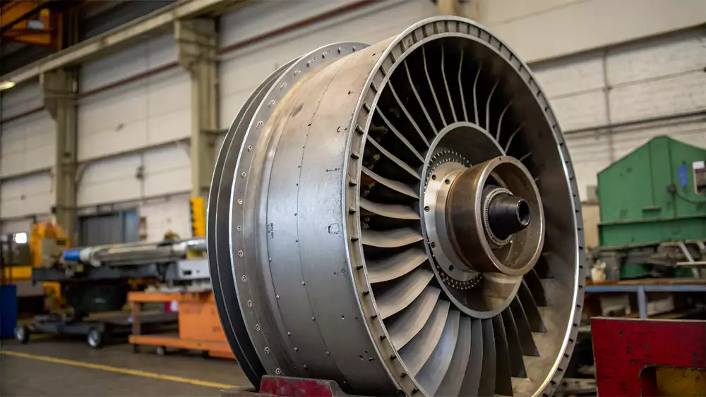 A very large sand-cast part, like a turbine housing