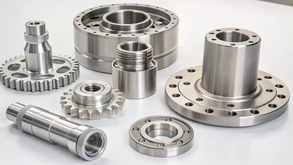 Parts manufactured and processed from titanium, magnesium, and nickel alloys