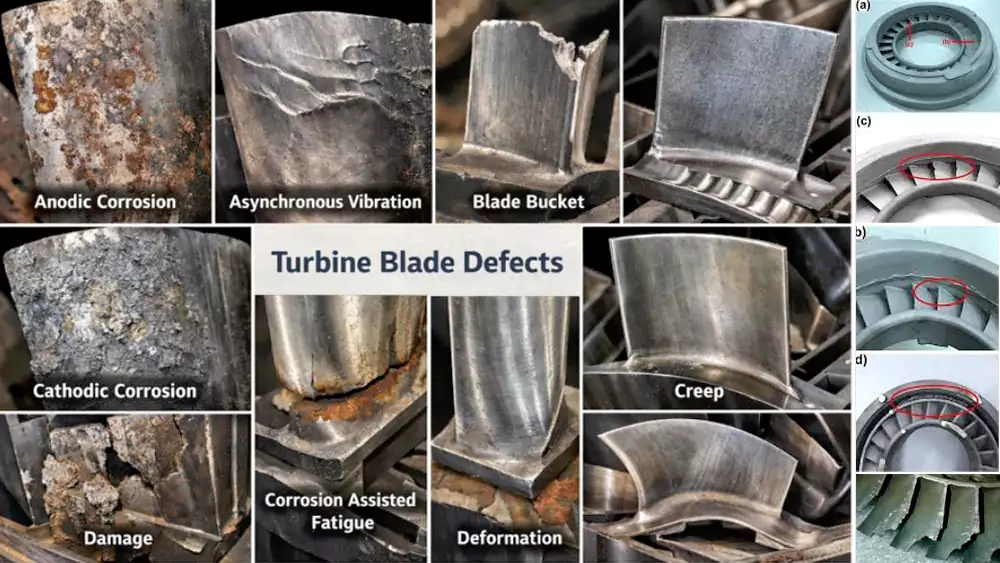 turbine blade casting defects including thin wall misruns cracks and core failure issues