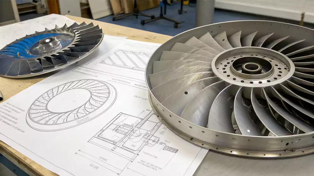 cad vs manufacturing turbine blade differences showing distortion shrinkage and tooling limitations