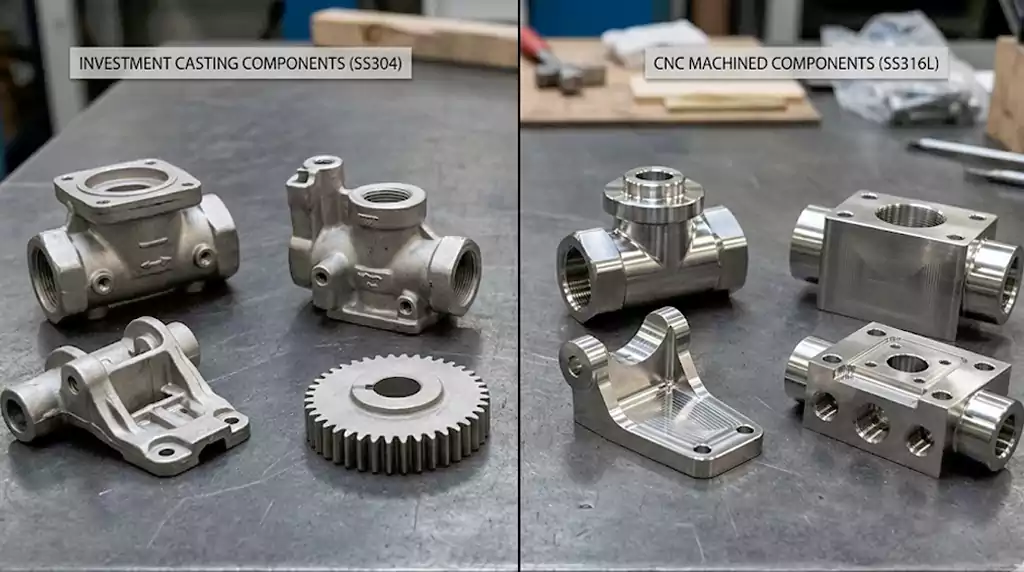 investment casting and cnc machining stainless steel components