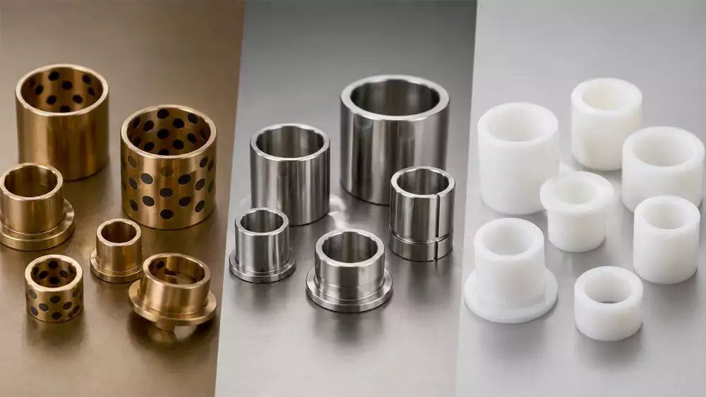 different custom bushing materials including bronze stainless steel and ptfe