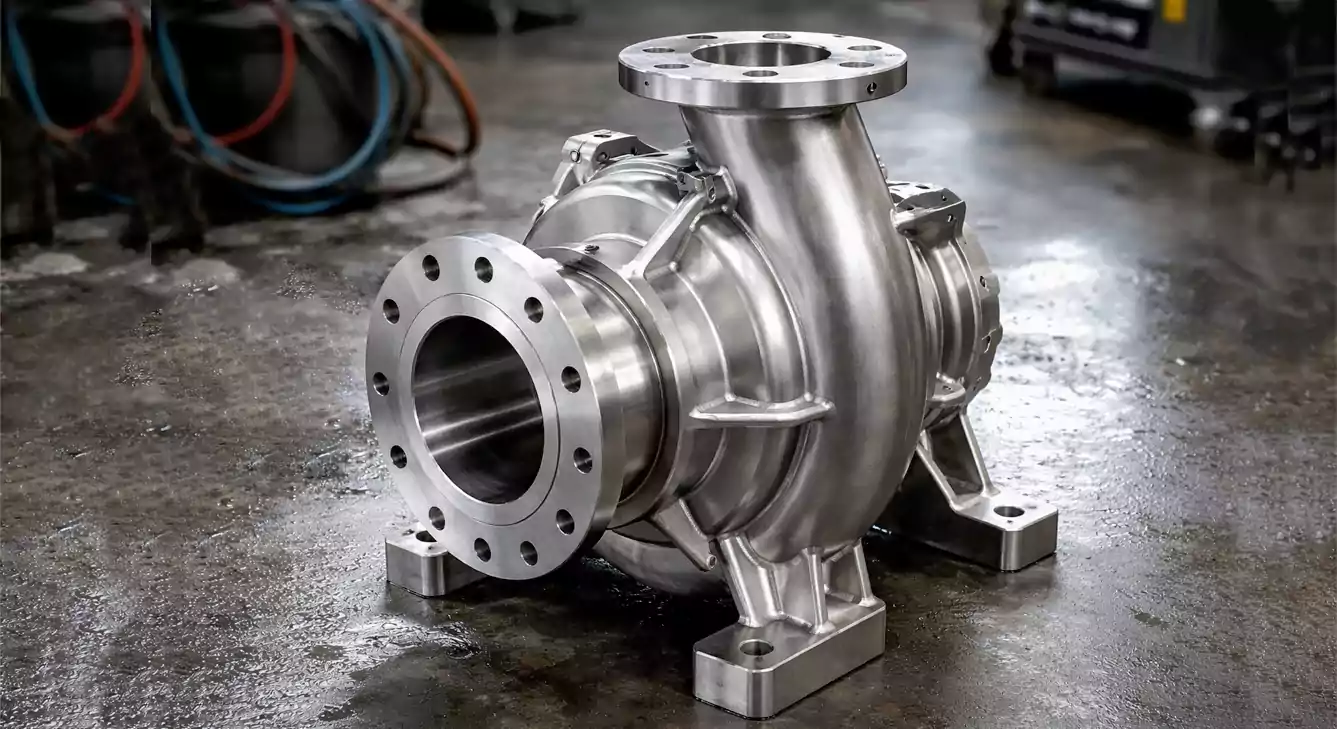 superaustenitic stainless steel investment casting pump housing for seawater service