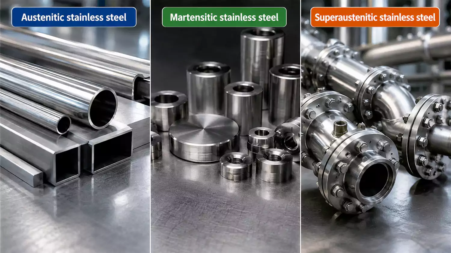 comparison of austenitic martensitic and superaustenitic stainless steels