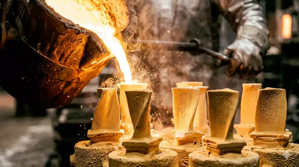 investment casting process controlling grain growth in turbine blade production