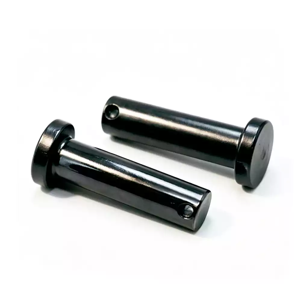 Precision CNC-Machined Black-Anodized Carbon Steel Flat-Head Slotted Pins