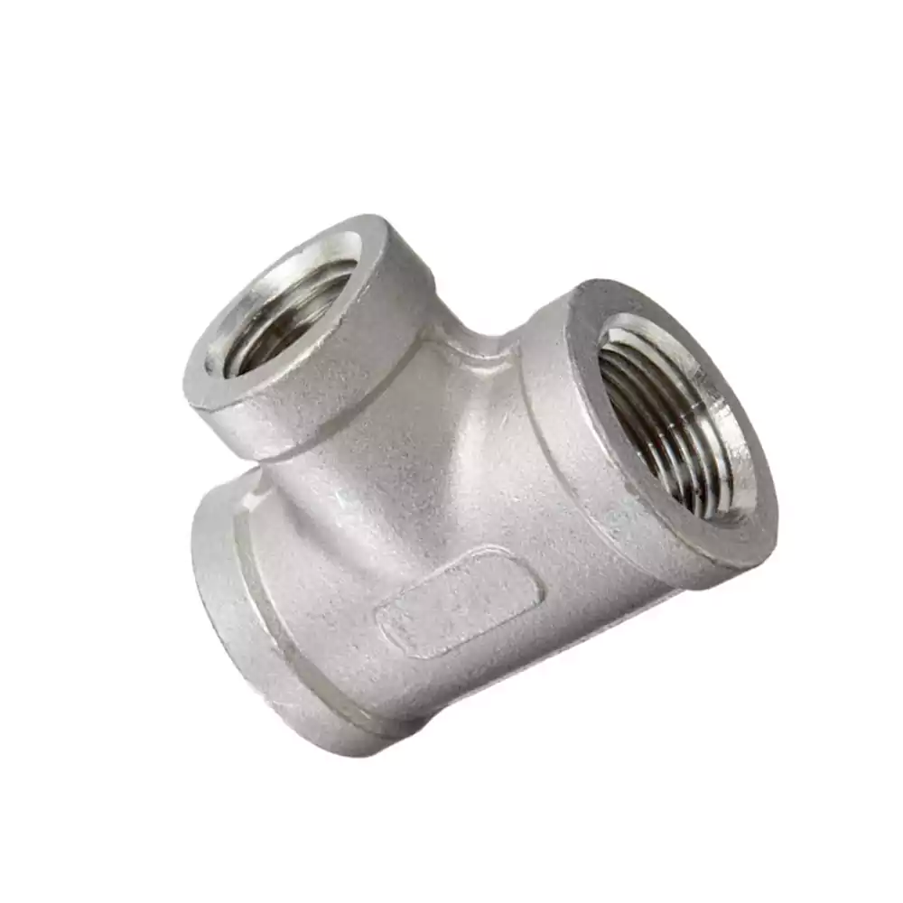 Precision Investment Casting Stainless Steel 150-Pound Threaded Tee Fitting