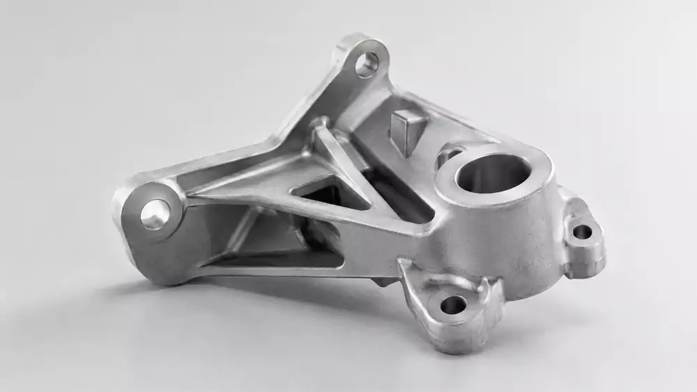 custom engine mount bracket with reinforced ribs and mounting bosses
