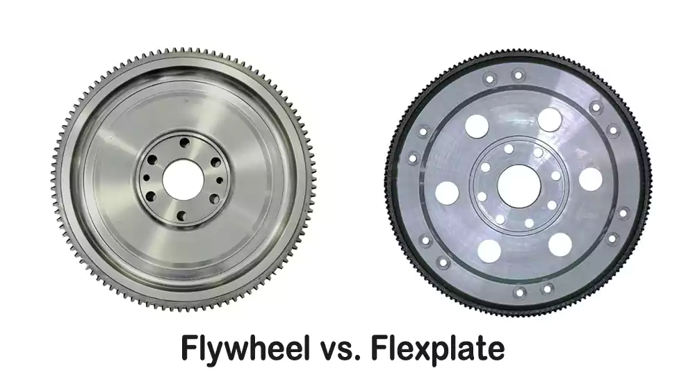 engine flywheel and flexplate showing their different structures and drivetrain interfaces