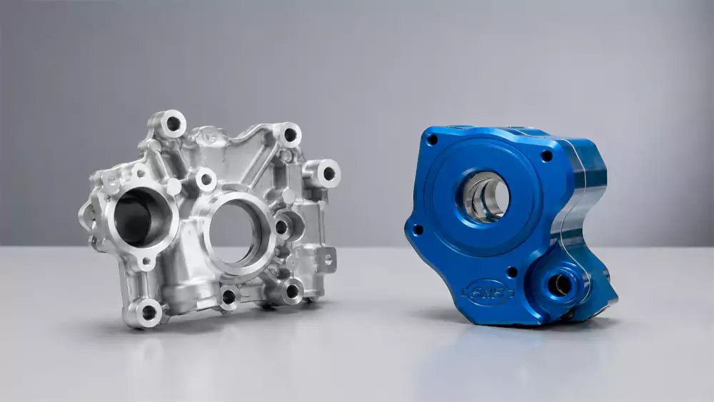 Custom oil pump housing with cast and machined features