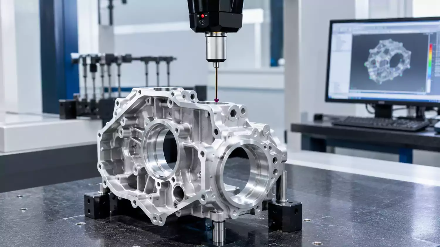 Precision CNC machined housing quality inspection