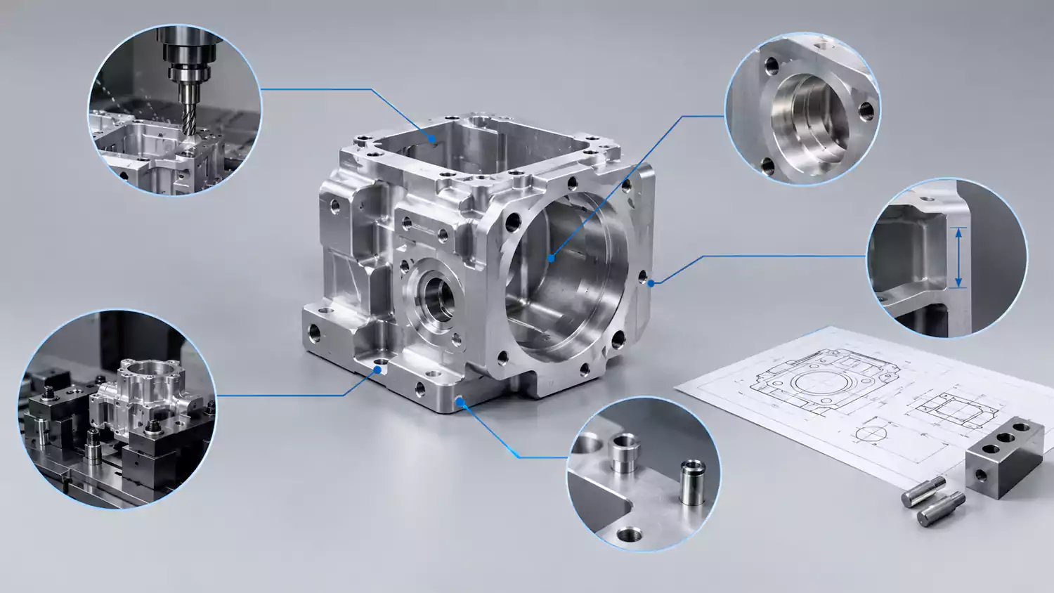 CNC machined housing design and precision features